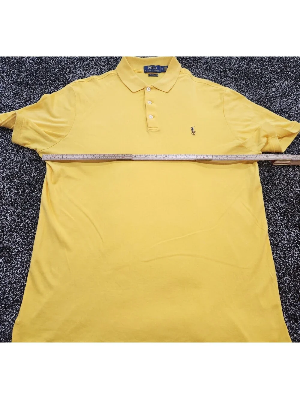 New Polo Ralph Lauren Mens Yellow Classic-Fit Short-Sleeve Polo Shirt Sz Medium